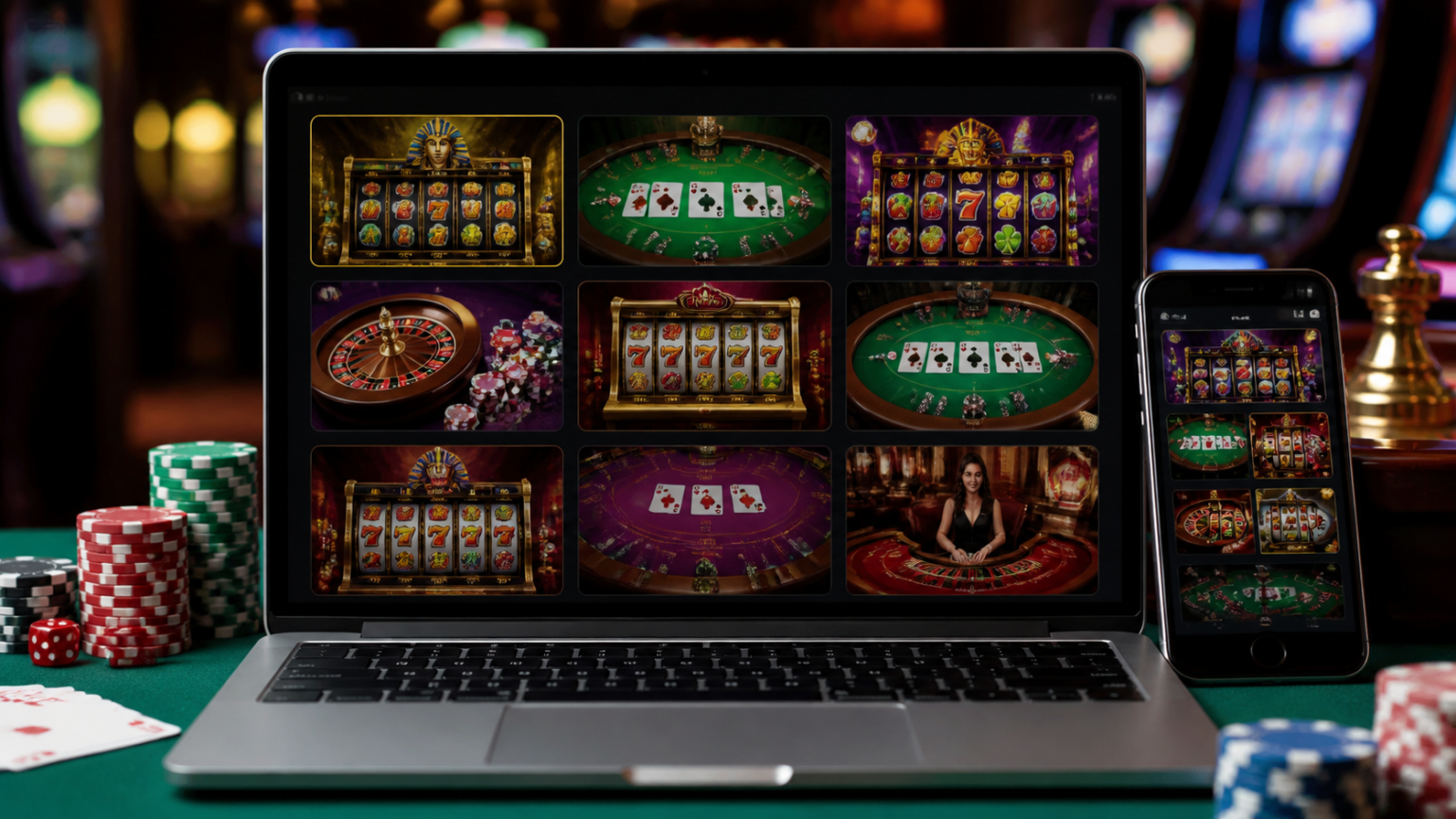 Best Online Casino Sites Singapore: What to Check Before You Play Online casino game lobby displayed on a computer and smartphone
