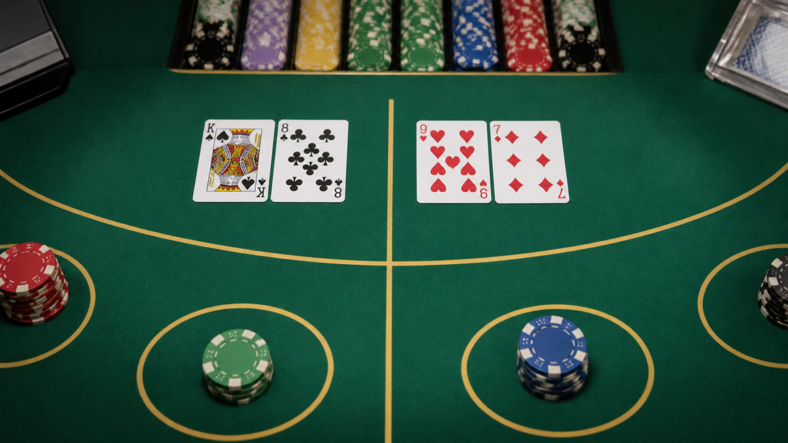 Top Online Casinos Reviewed: Security, Fairness, and Entertainment โต๊ะบาคาร่าแสดงไพ่และชิปสำหรับเล่นเกม